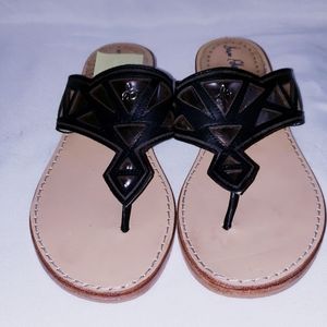 Women flat rare black slippers